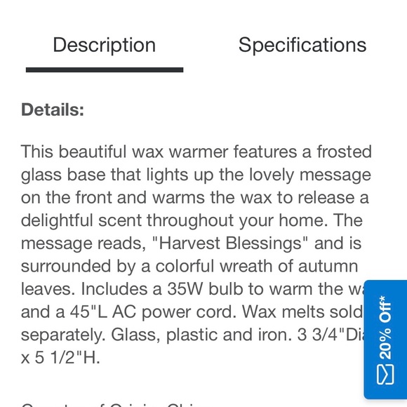 Glasses oil/wax warmer dimmer switch no box. Bed bath & beyond - Picture 10 of 16